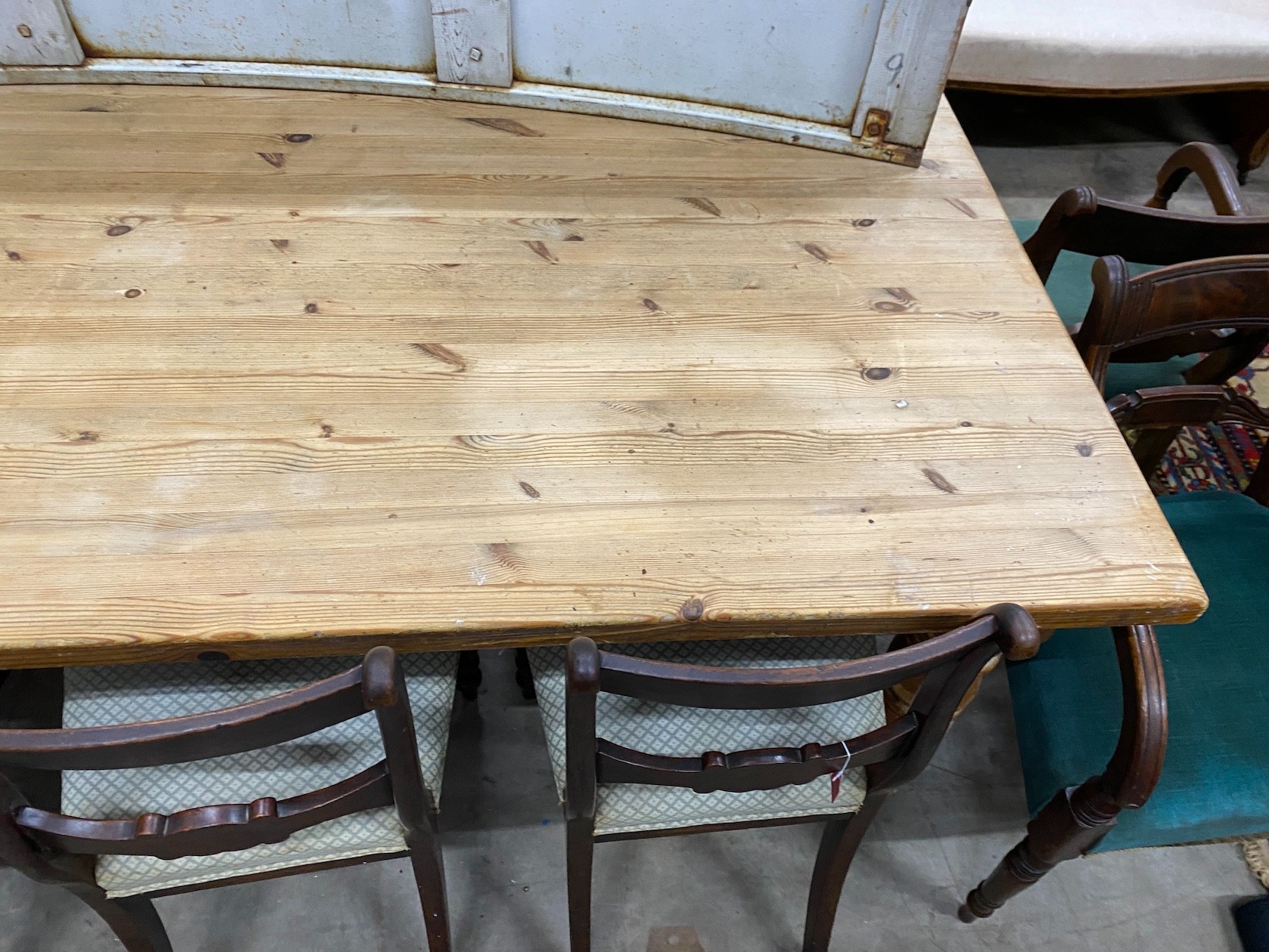 A Victorian style rectangular pine kitchen table, length 182cm, depth 93cm, height 76cm